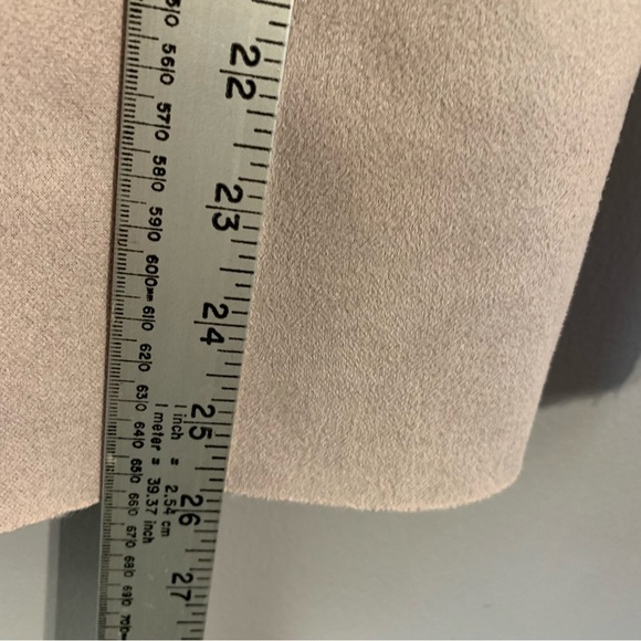 Twelfth Love blush pink sweater/suede jacket w faux‎ fur draped collar. Size M - Picture 7 of 9